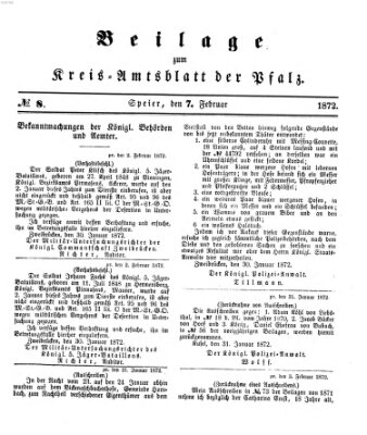 Königlich-bayerisches Kreis-Amtsblatt der Pfalz (Königlich bayerisches Amts- und Intelligenzblatt für die Pfalz) Mittwoch 7. Februar 1872