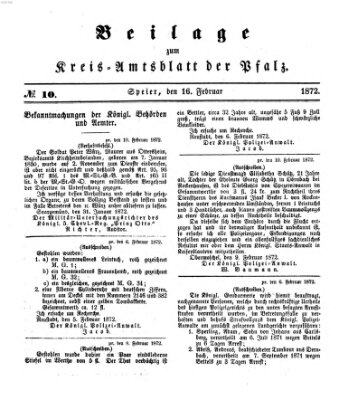 Königlich-bayerisches Kreis-Amtsblatt der Pfalz (Königlich bayerisches Amts- und Intelligenzblatt für die Pfalz) Freitag 16. Februar 1872