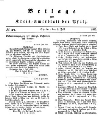 Königlich-bayerisches Kreis-Amtsblatt der Pfalz (Königlich bayerisches Amts- und Intelligenzblatt für die Pfalz) Montag 8. Juli 1872