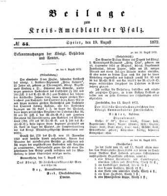 Königlich-bayerisches Kreis-Amtsblatt der Pfalz (Königlich bayerisches Amts- und Intelligenzblatt für die Pfalz) Montag 19. August 1872