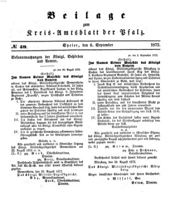 Königlich-bayerisches Kreis-Amtsblatt der Pfalz (Königlich bayerisches Amts- und Intelligenzblatt für die Pfalz) Freitag 6. September 1872