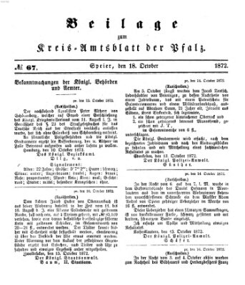 Königlich-bayerisches Kreis-Amtsblatt der Pfalz (Königlich bayerisches Amts- und Intelligenzblatt für die Pfalz) Freitag 18. Oktober 1872