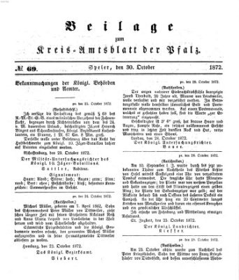 Königlich-bayerisches Kreis-Amtsblatt der Pfalz (Königlich bayerisches Amts- und Intelligenzblatt für die Pfalz) Mittwoch 30. Oktober 1872