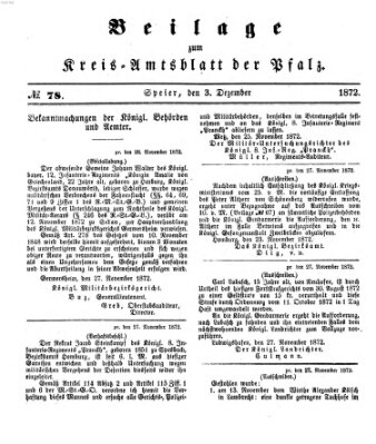 Königlich-bayerisches Kreis-Amtsblatt der Pfalz (Königlich bayerisches Amts- und Intelligenzblatt für die Pfalz) Dienstag 3. Dezember 1872