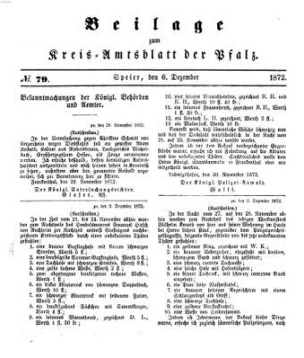 Königlich-bayerisches Kreis-Amtsblatt der Pfalz (Königlich bayerisches Amts- und Intelligenzblatt für die Pfalz) Freitag 6. Dezember 1872