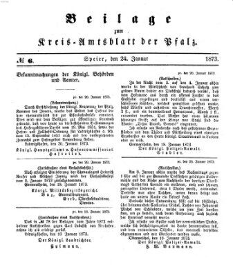 Königlich-bayerisches Kreis-Amtsblatt der Pfalz (Königlich bayerisches Amts- und Intelligenzblatt für die Pfalz) Freitag 24. Januar 1873