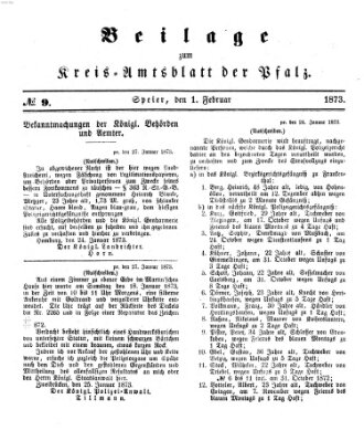 Königlich-bayerisches Kreis-Amtsblatt der Pfalz (Königlich bayerisches Amts- und Intelligenzblatt für die Pfalz) Samstag 1. Februar 1873