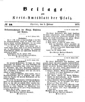 Königlich-bayerisches Kreis-Amtsblatt der Pfalz (Königlich bayerisches Amts- und Intelligenzblatt für die Pfalz) Mittwoch 5. Februar 1873