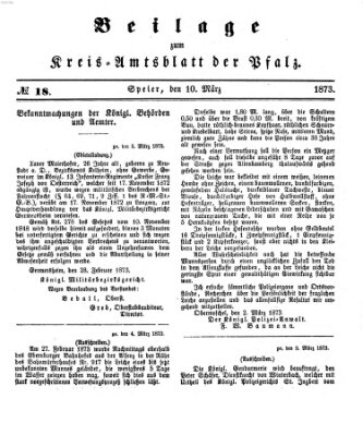 Königlich-bayerisches Kreis-Amtsblatt der Pfalz (Königlich bayerisches Amts- und Intelligenzblatt für die Pfalz) Montag 10. März 1873