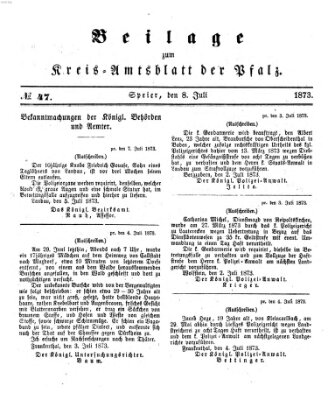 Königlich-bayerisches Kreis-Amtsblatt der Pfalz (Königlich bayerisches Amts- und Intelligenzblatt für die Pfalz) Dienstag 8. Juli 1873