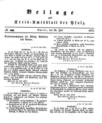 Königlich-bayerisches Kreis-Amtsblatt der Pfalz (Königlich bayerisches Amts- und Intelligenzblatt für die Pfalz) Samstag 26. Juli 1873