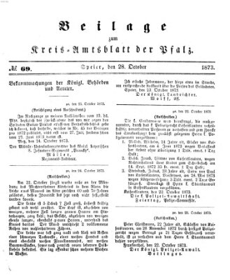 Königlich-bayerisches Kreis-Amtsblatt der Pfalz (Königlich bayerisches Amts- und Intelligenzblatt für die Pfalz) Dienstag 28. Oktober 1873