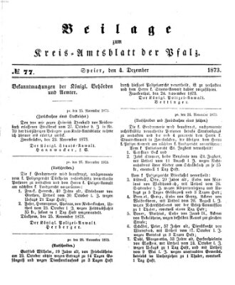 Königlich-bayerisches Kreis-Amtsblatt der Pfalz (Königlich bayerisches Amts- und Intelligenzblatt für die Pfalz) Donnerstag 4. Dezember 1873