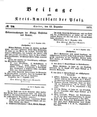 Königlich-bayerisches Kreis-Amtsblatt der Pfalz (Königlich bayerisches Amts- und Intelligenzblatt für die Pfalz) Samstag 13. Dezember 1873