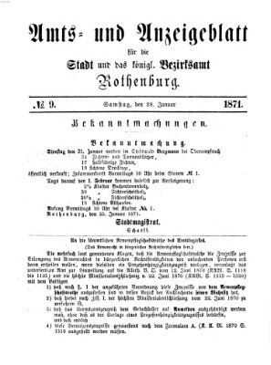 Amts- und Anzeigenblatt für die Stadt und das Königl. Bezirksamt Rothenburg Samstag 28. Januar 1871