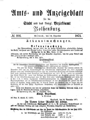 Amts- und Anzeigenblatt für die Stadt und das Königl. Bezirksamt Rothenburg Mittwoch 13. Dezember 1871