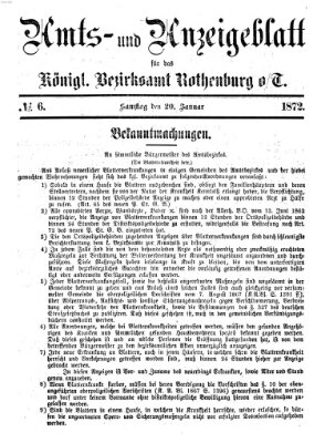 Amts- und Anzeigenblatt für das Königliche Bezirksamt Rothenburg o.T. (Amts- und Anzeigenblatt für die Stadt und das Königl. Bezirksamt Rothenburg) Samstag 20. Januar 1872