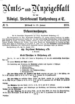 Amts- und Anzeigenblatt für das Königliche Bezirksamt Rothenburg o.T. (Amts- und Anzeigenblatt für die Stadt und das Königl. Bezirksamt Rothenburg) Mittwoch 29. Januar 1873