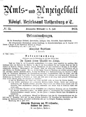 Amts- und Anzeigenblatt für das Königliche Bezirksamt Rothenburg o.T. (Amts- und Anzeigenblatt für die Stadt und das Königl. Bezirksamt Rothenburg) Mittwoch 9. Juli 1873