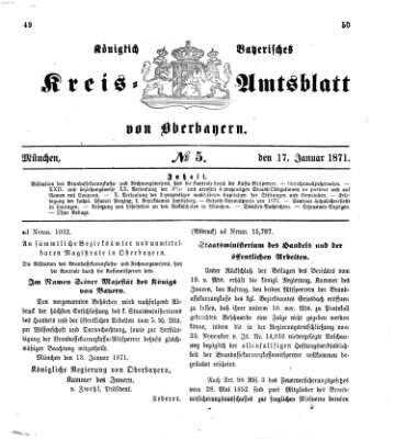 Königlich-bayerisches Kreis-Amtsblatt von Oberbayern (Münchner Intelligenzblatt) Dienstag 17. Januar 1871