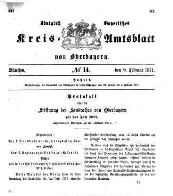 Königlich-bayerisches Kreis-Amtsblatt von Oberbayern (Münchner Intelligenzblatt) Donnerstag 9. Februar 1871