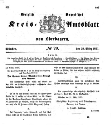 Königlich-bayerisches Kreis-Amtsblatt von Oberbayern (Münchner Intelligenzblatt) Dienstag 28. März 1871