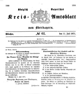 Königlich-bayerisches Kreis-Amtsblatt von Oberbayern (Münchner Intelligenzblatt) Dienstag 11. Juli 1871