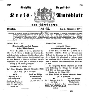 Königlich-bayerisches Kreis-Amtsblatt von Oberbayern (Münchner Intelligenzblatt) Freitag 3. November 1871