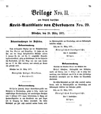 Königlich-bayerisches Kreis-Amtsblatt von Oberbayern (Münchner Intelligenzblatt) Dienstag 28. März 1871