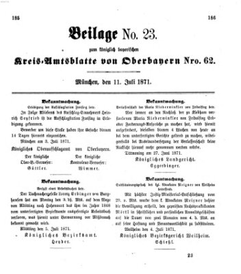 Königlich-bayerisches Kreis-Amtsblatt von Oberbayern (Münchner Intelligenzblatt) Dienstag 11. Juli 1871