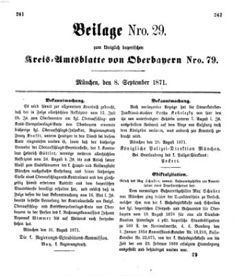 Königlich-bayerisches Kreis-Amtsblatt von Oberbayern (Münchner Intelligenzblatt) Freitag 8. September 1871