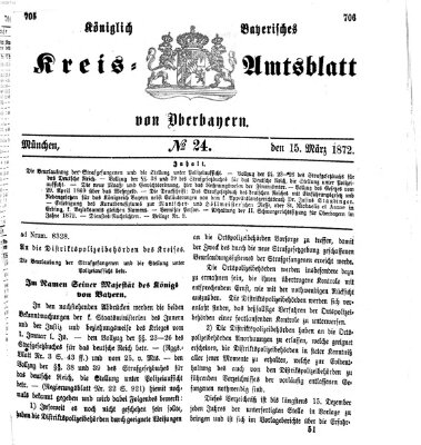 Königlich-bayerisches Kreis-Amtsblatt von Oberbayern (Münchner Intelligenzblatt) Freitag 15. März 1872