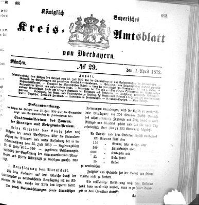 Königlich-bayerisches Kreis-Amtsblatt von Oberbayern (Münchner Intelligenzblatt) Dienstag 2. April 1872