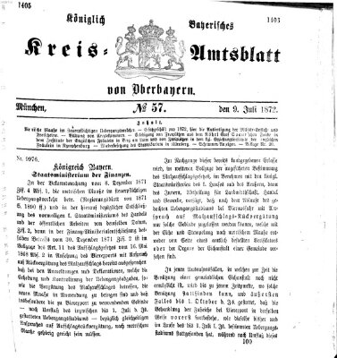 Königlich-bayerisches Kreis-Amtsblatt von Oberbayern (Münchner Intelligenzblatt) Dienstag 9. Juli 1872