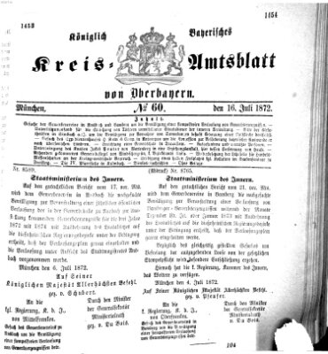 Königlich-bayerisches Kreis-Amtsblatt von Oberbayern (Münchner Intelligenzblatt) Dienstag 16. Juli 1872