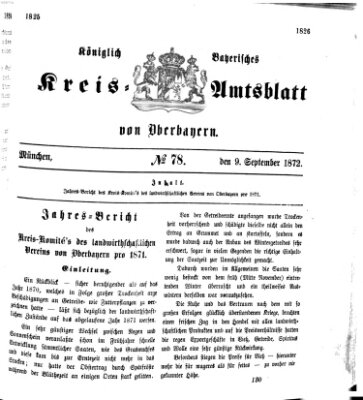 Königlich-bayerisches Kreis-Amtsblatt von Oberbayern (Münchner Intelligenzblatt) Montag 9. September 1872