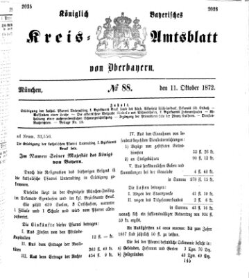 Königlich-bayerisches Kreis-Amtsblatt von Oberbayern (Münchner Intelligenzblatt) Freitag 11. Oktober 1872