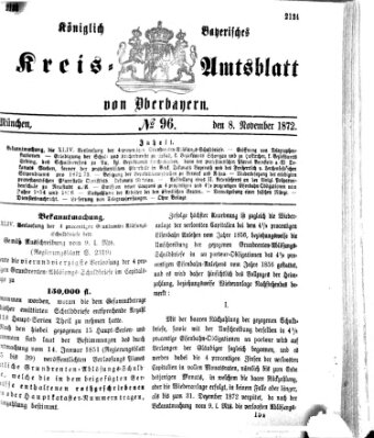 Königlich-bayerisches Kreis-Amtsblatt von Oberbayern (Münchner Intelligenzblatt) Freitag 8. November 1872