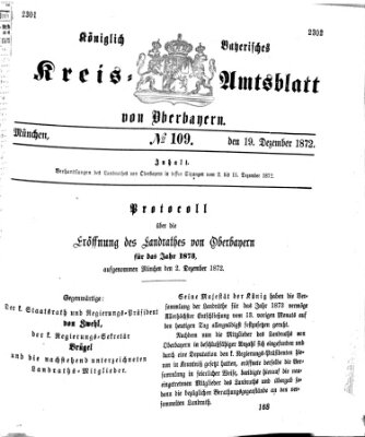 Königlich-bayerisches Kreis-Amtsblatt von Oberbayern (Münchner Intelligenzblatt) Donnerstag 19. Dezember 1872