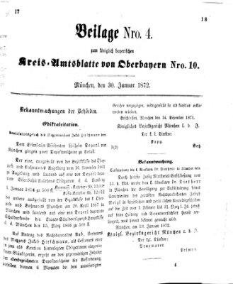 Königlich-bayerisches Kreis-Amtsblatt von Oberbayern (Münchner Intelligenzblatt) Dienstag 30. Januar 1872