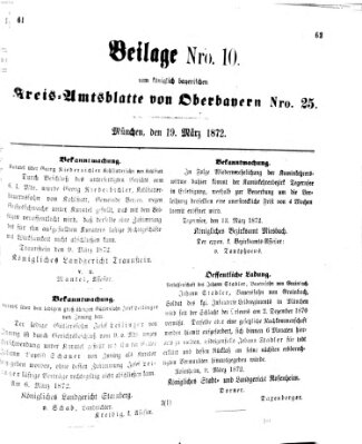 Königlich-bayerisches Kreis-Amtsblatt von Oberbayern (Münchner Intelligenzblatt) Dienstag 19. März 1872