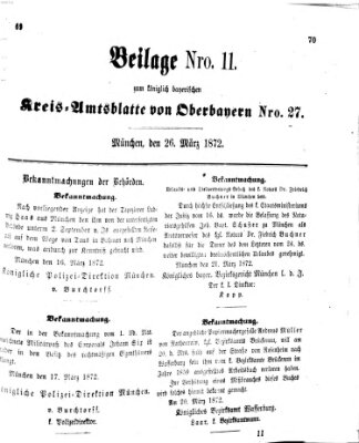 Königlich-bayerisches Kreis-Amtsblatt von Oberbayern (Münchner Intelligenzblatt) Dienstag 26. März 1872