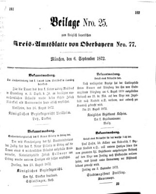 Königlich-bayerisches Kreis-Amtsblatt von Oberbayern (Münchner Intelligenzblatt) Freitag 6. September 1872