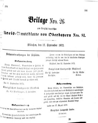 Königlich-bayerisches Kreis-Amtsblatt von Oberbayern (Münchner Intelligenzblatt) Dienstag 17. September 1872