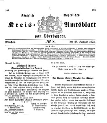 Königlich-bayerisches Kreis-Amtsblatt von Oberbayern (Münchner Intelligenzblatt) Dienstag 28. Januar 1873