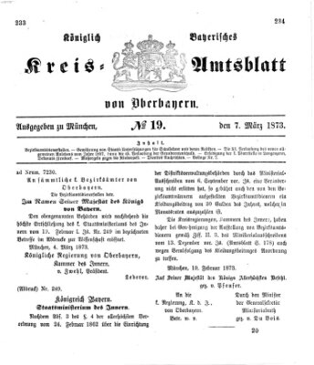 Königlich-bayerisches Kreis-Amtsblatt von Oberbayern (Münchner Intelligenzblatt) Freitag 7. März 1873