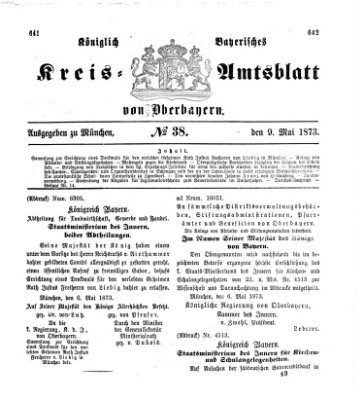 Königlich-bayerisches Kreis-Amtsblatt von Oberbayern (Münchner Intelligenzblatt) Freitag 9. Mai 1873