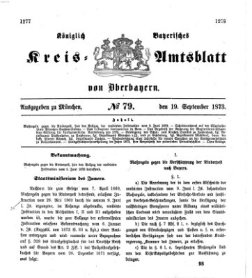 Königlich-bayerisches Kreis-Amtsblatt von Oberbayern (Münchner Intelligenzblatt) Freitag 19. September 1873