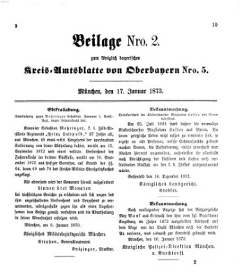 Königlich-bayerisches Kreis-Amtsblatt von Oberbayern (Münchner Intelligenzblatt) Freitag 17. Januar 1873