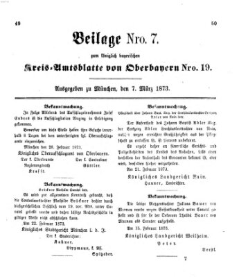 Königlich-bayerisches Kreis-Amtsblatt von Oberbayern (Münchner Intelligenzblatt) Freitag 7. März 1873